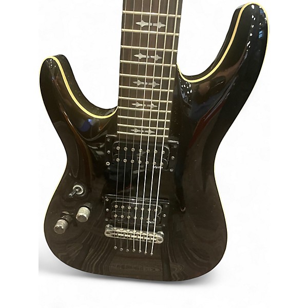 Used Schecter Guitar Research Omen 7 Black Solid Body Electric Guitar