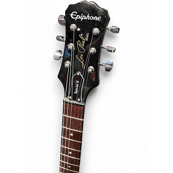 Used Epiphone Les Paul Special II Trans Black Solid Body Electric Guitar