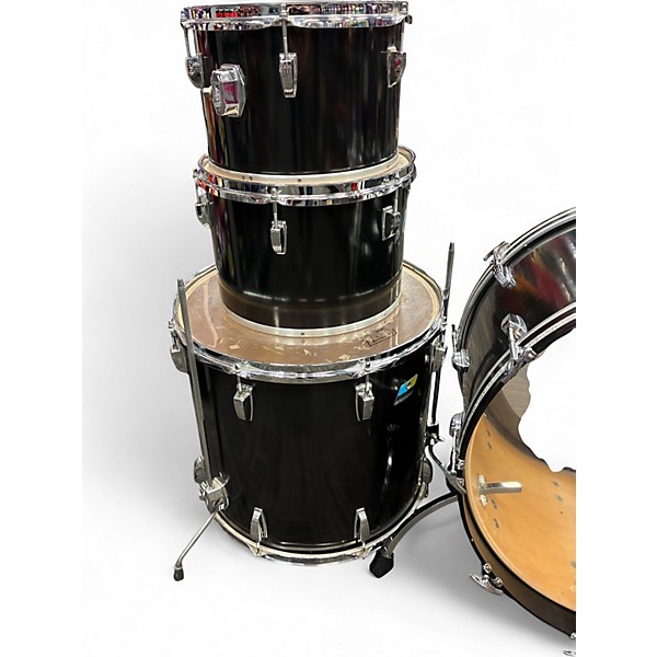 Vintage 1970s Ludwig 4 Piece KIT BLACK Drum Kit