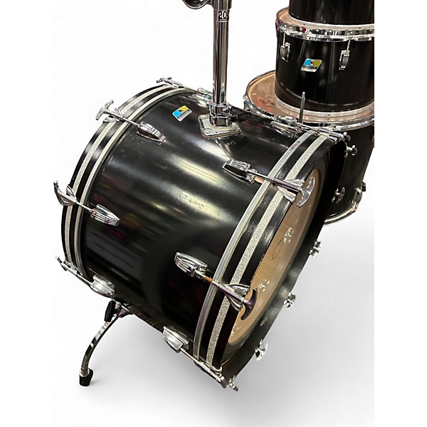 Vintage 1970s Ludwig 4 Piece KIT BLACK Drum Kit