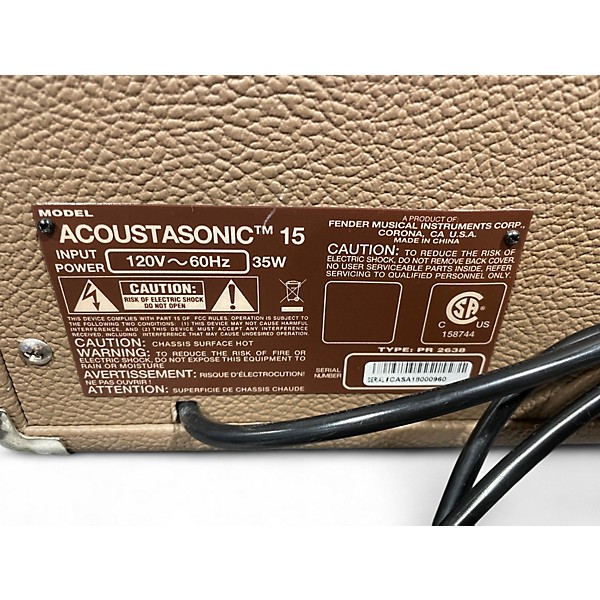 Used Fender Acoustasonic 15 Acoustic Guitar Combo Amp