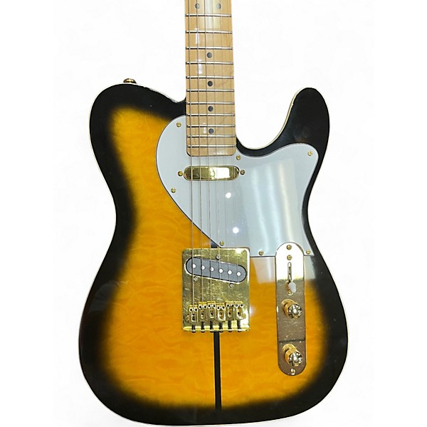 Used Zuwei CUSTOMSHOP SERIES Black and Gold Solid Body Electric Guitar