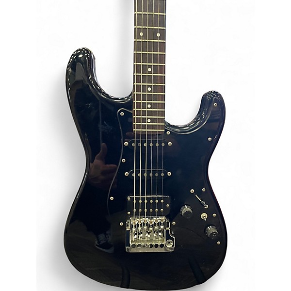 Vintage 1980s Fender Contemporary Stratocaster Black Solid Body Electric Guitar
