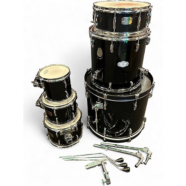 Used Pearl 6 Piece Export Black Drum Kit