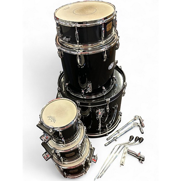 Used Pearl 6 Piece Export Black Drum Kit
