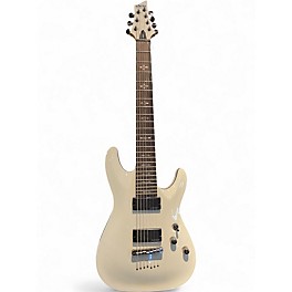 Used Schecter Guitar Research Demon 7 String White Solid Body Electric Guitar