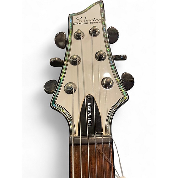 Used Schecter Guitar Research Hellraiser V1 White Solid Body Electric Guitar