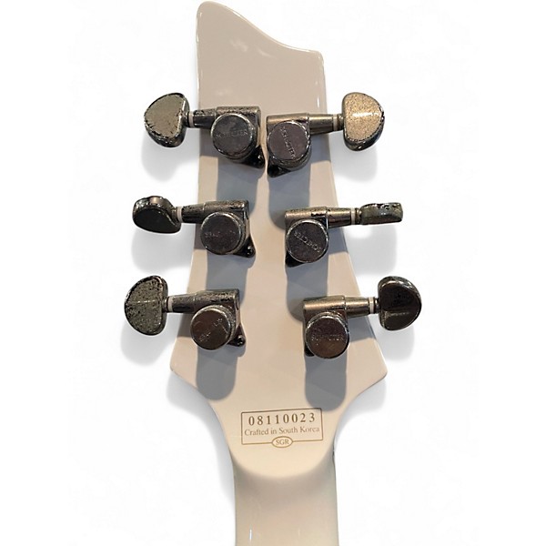 Used Schecter Guitar Research Hellraiser V1 White Solid Body Electric Guitar