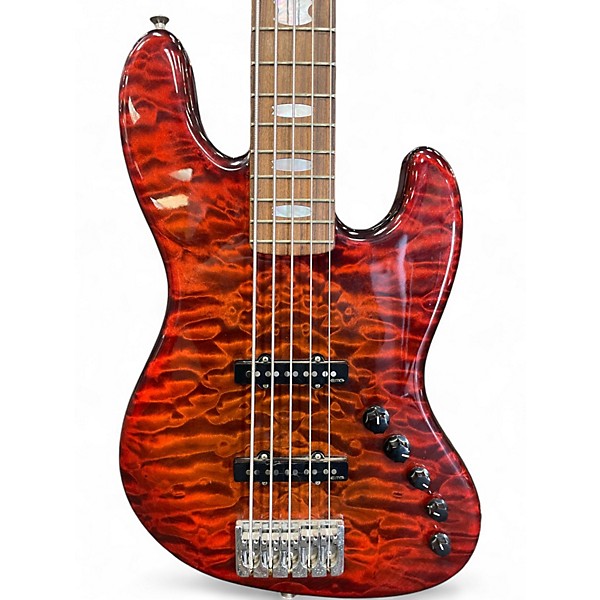 Used Spector Coda5 DLX Red Electric Bass Guitar