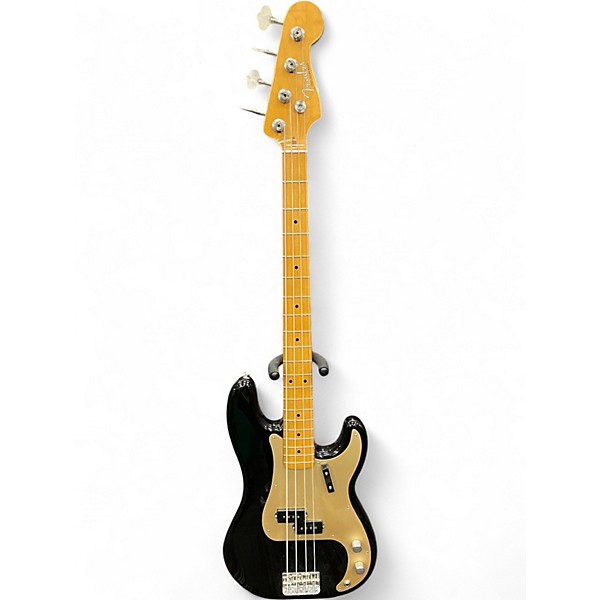 Used Fender Vintera 50s Precision Bass Black and Gold Electric Bass Guitar