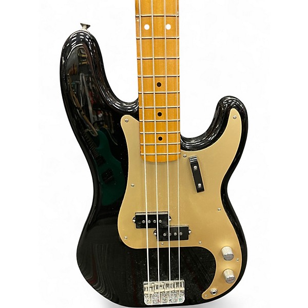Used Fender Vintera 50s Precision Bass Black and Gold Electric Bass Guitar