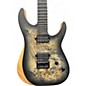 Used 2019 Schecter Guitar Research Reaper-6 Trans Black Burl Solid Body Electric Guitar