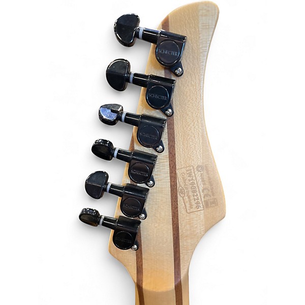 Used 2019 Schecter Guitar Research Reaper-6 Trans Black Burl Solid Body Electric Guitar