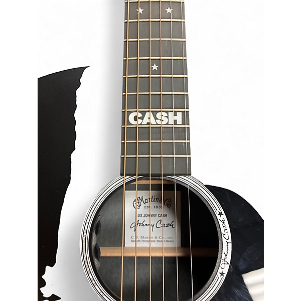 Used Martin dx johnny cash black Acoustic Electric Guitar