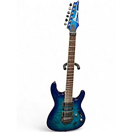 Used Ibanez S670QM Sapphire Blue Solid Body Electric Guitar