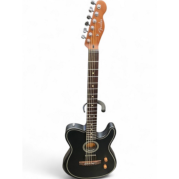 Used Fender Acoustasonic Standard Telecaster Black Acoustic Electric Guitar