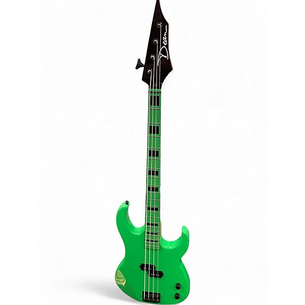 Used Dean Custom Zone 4-String Nuclear Green Electric Bass Guitar