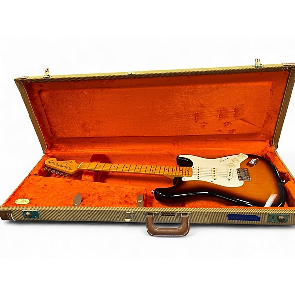Used 2011 Fender American Vintage 1957 Stratocaster 2 Tone Sunburst Solid Body Electric Guitar