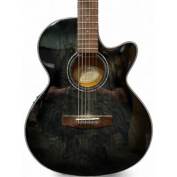 Used Mitchell MX430QAB Trans Black Acoustic Electric Guitar