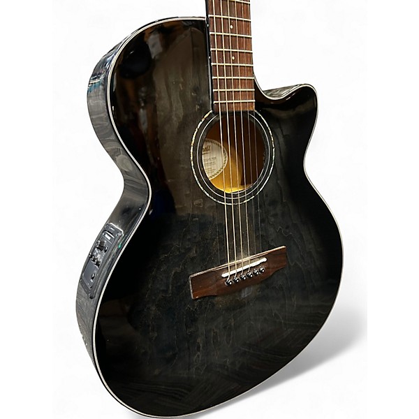 Used Mitchell MX430QAB Trans Black Acoustic Electric Guitar