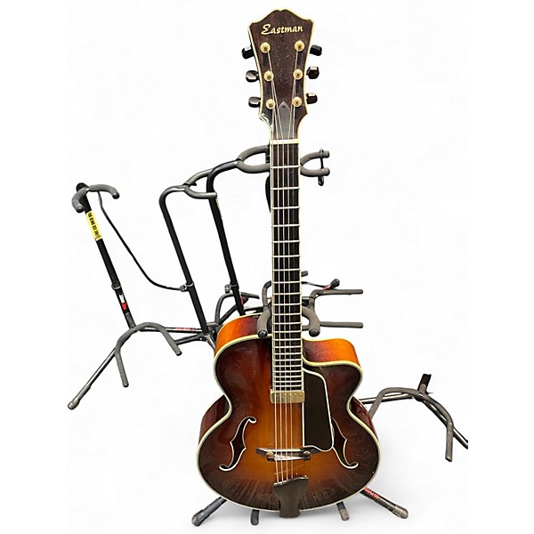 Used Eastwood AR805 2 Tone Sunburst Hollow Body Electric Guitar