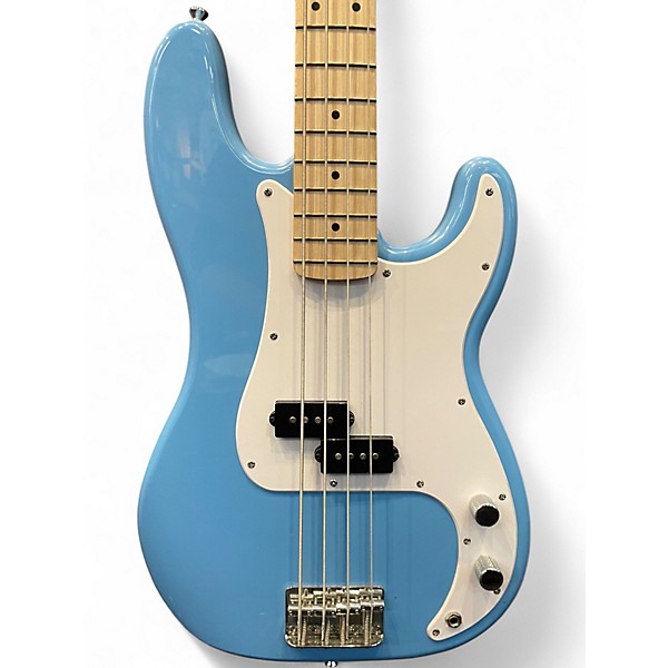 Used Squier Precision Bass Miami Blue Electric Bass Guitar