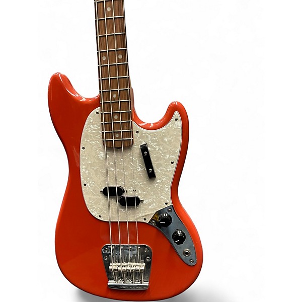 Used Fender Mustang Bass Orange Electric Bass Guitar