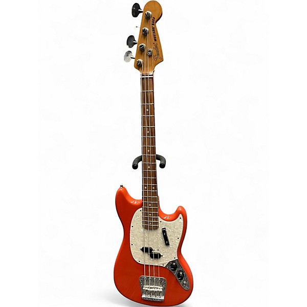 Used Fender Mustang Bass Orange Electric Bass Guitar
