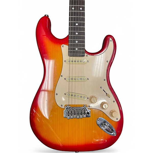 Used Indio Cali DLX Cherry Red Burst Solid Body Electric Guitar