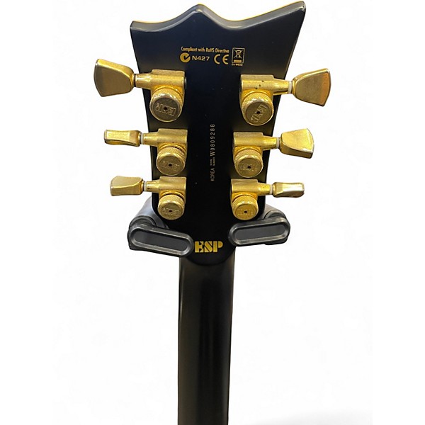 Used ESP LTD EC1000 DELUXE LH Black and Gold Solid Body Electric Guitar