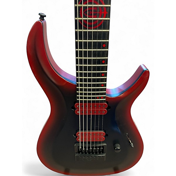 Used Kiesel AJ7 Andy James Signature Model Red And Black Solid Body Electric Guitar