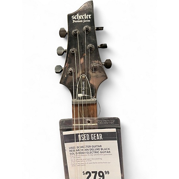 Used Schecter Guitar Research 006 DELUXE Black Solid Body Electric Guitar