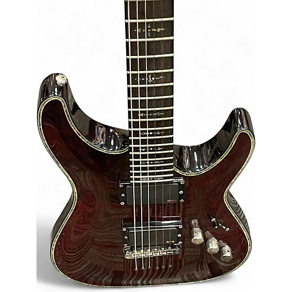 Used Schecter Guitar Research Hellraiser Chrome Red Metallic Solid Body Electric Guitar