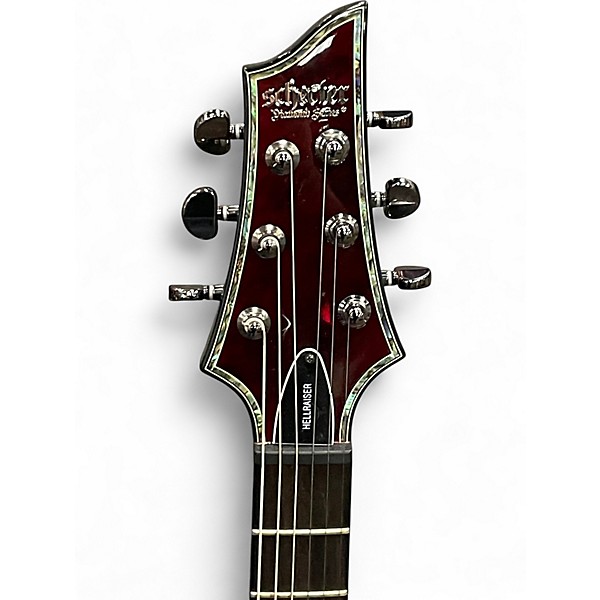 Used Schecter Guitar Research Hellraiser Chrome Red Metallic Solid Body Electric Guitar