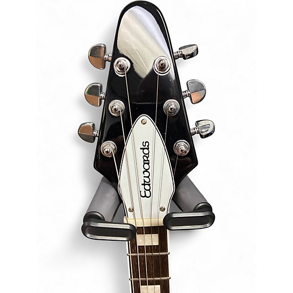 Used 2009 Edwards E-FV-120D FLYING V Black Solid Body Electric Guitar