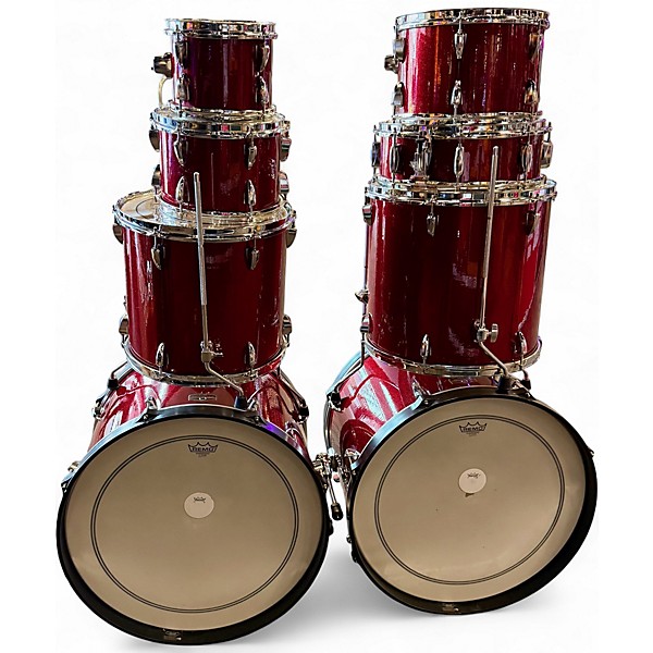 Used TAMA 8 Piece Imperialstar 8-Piece Double Bass Drum Set Candy Apple Mist Drum Kit