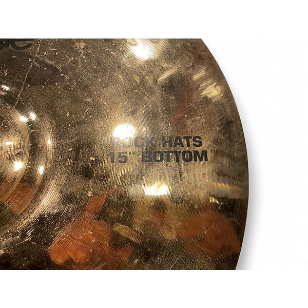 Used Paiste 15in Alpha Rock Hi Hat Pair Brilliant Cymbal