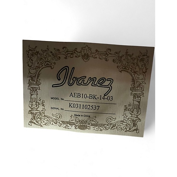 Used Ibanez AEB10  Black Acoustic Bass Guitar