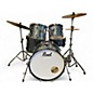 Used Pearl 5 Piece Roadshow Light Blue Sparkle Drum Kit thumbnail