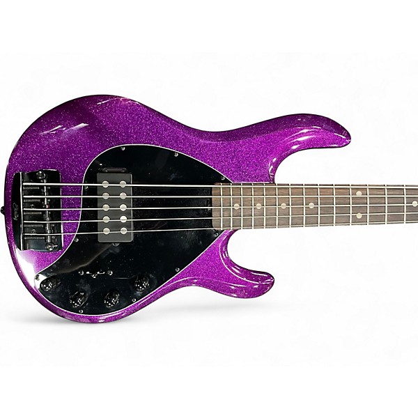 Used Sterling by Music Man Ray35 5 String Purple Sparkle Electric Bass Guitar