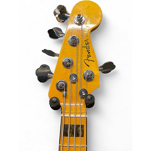 Used Fender American Ultra Jazz Bass V Arctic Pearl Electric Bass Guitar