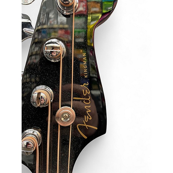 Used Fender Kingman 4-String Black and Gold Acoustic Bass Guitar