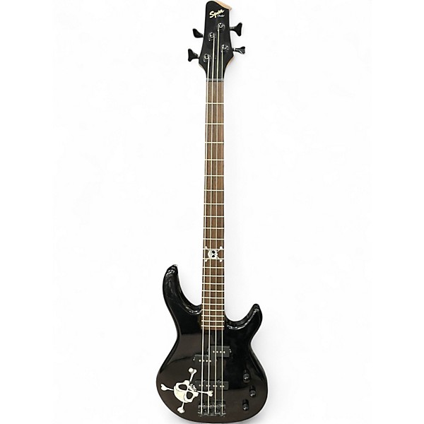 Used Squier MB4 Skull & Crossbones Black Electric Bass Guitar