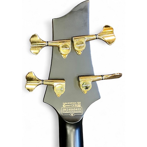 Used Schecter Guitar Research Stiletto Stealth-4 Satin Black Electric Bass Guitar