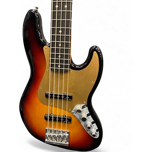 Used 2024 Fender American Ultra Jazz Bass V 3 Color Sunburst Electric Bass Guitar