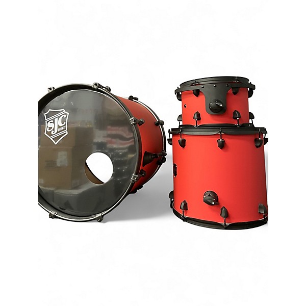 Used SJC Drums 3 Piece Pathfinder Firecracker Red Drum Kit