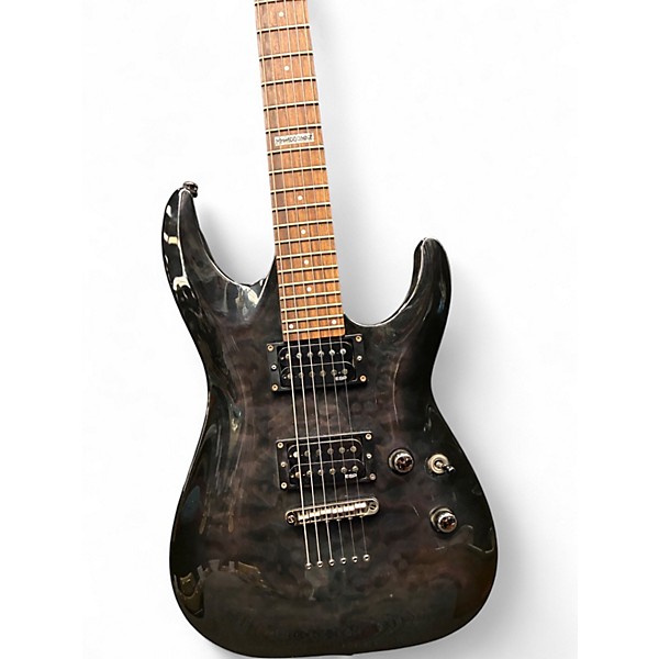 Used ESP LTD MH100QMNT Black Solid Body Electric Guitar