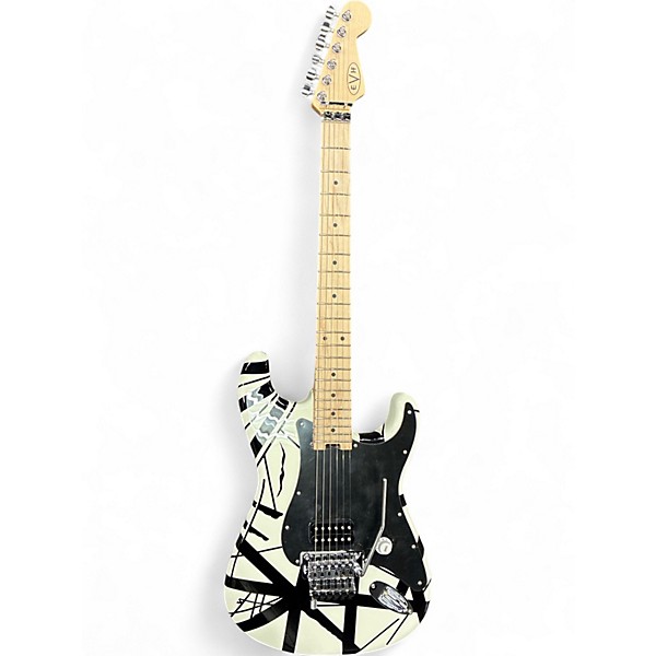 Used 2023 EVH Striped Series Black and White Solid Body Electric Guitar
