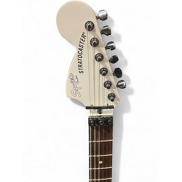 Used Squier Contemporary Active Stratocaster HH Black and White Solid Body Electric Guitar