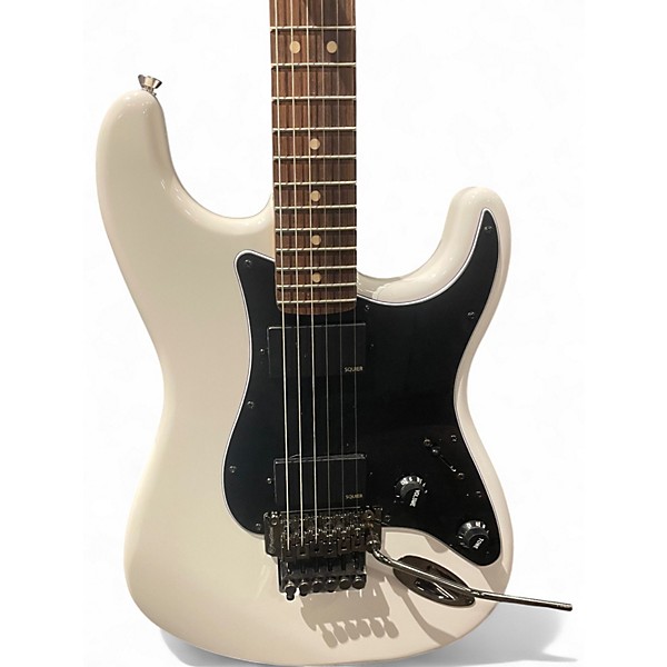 Used Squier Contemporary Active Stratocaster HH Black and White Solid Body Electric Guitar